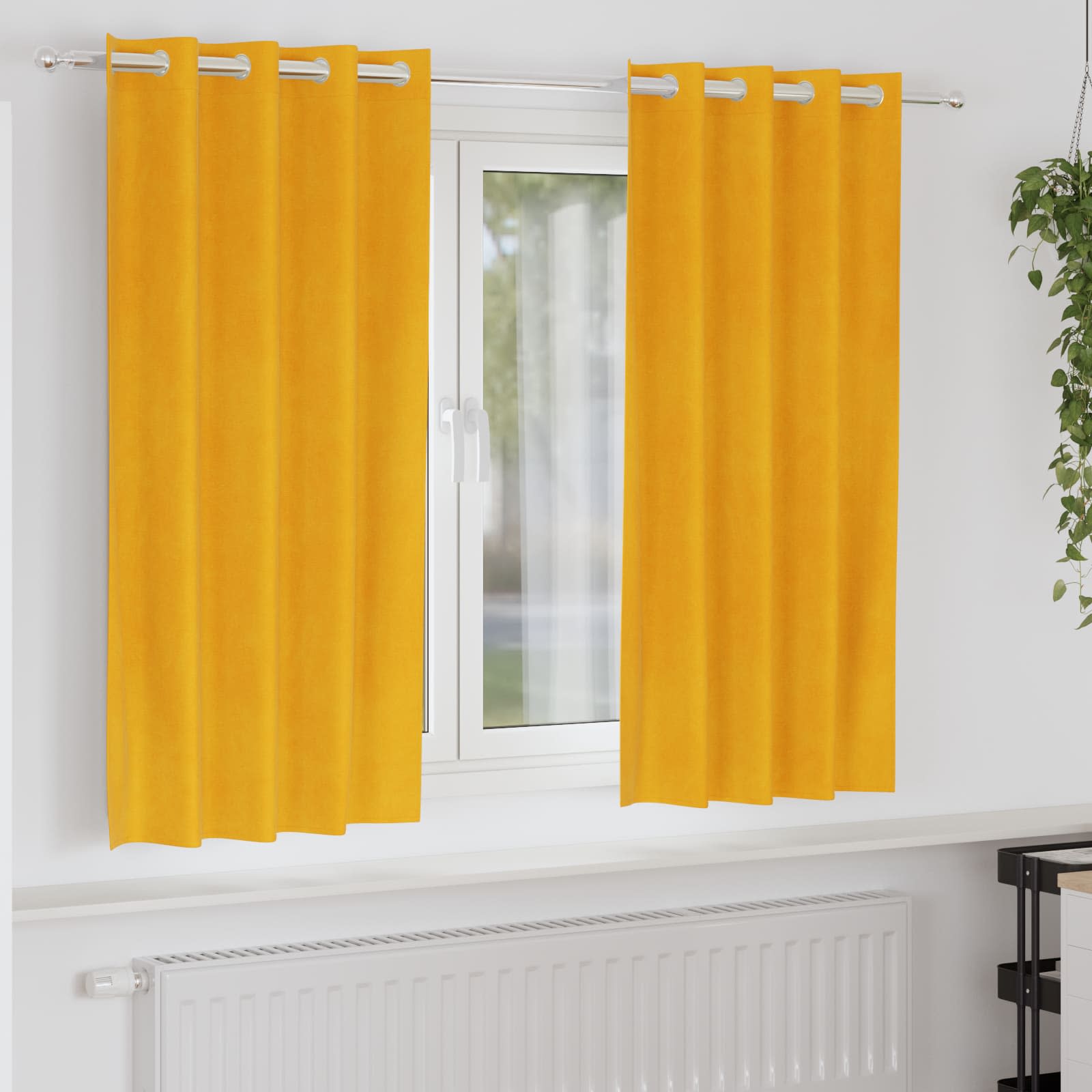 Zavjese za zamračivanje 2 pcs Žuta 140 x 175 cm Baršun