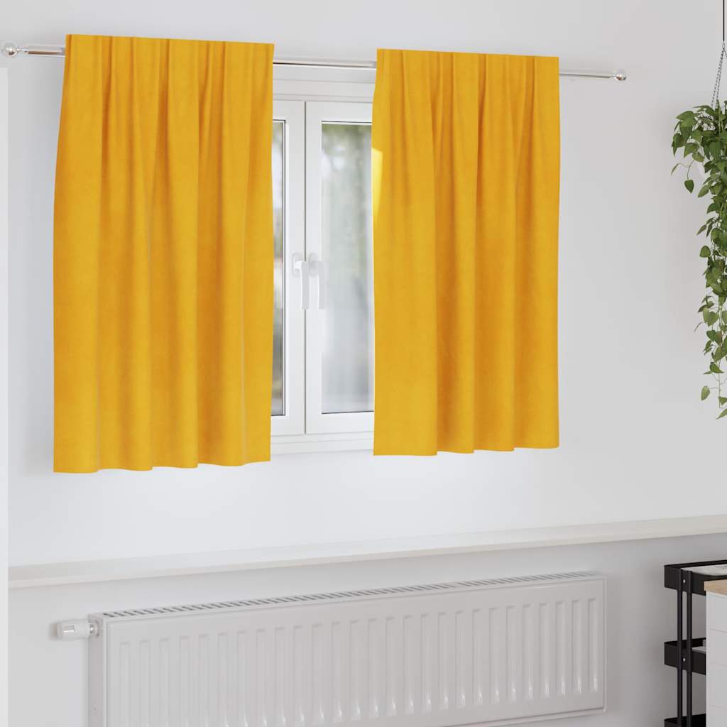 Zavjese za zamračivanje 2 pcs Žuta 140 x 140 cm Baršun