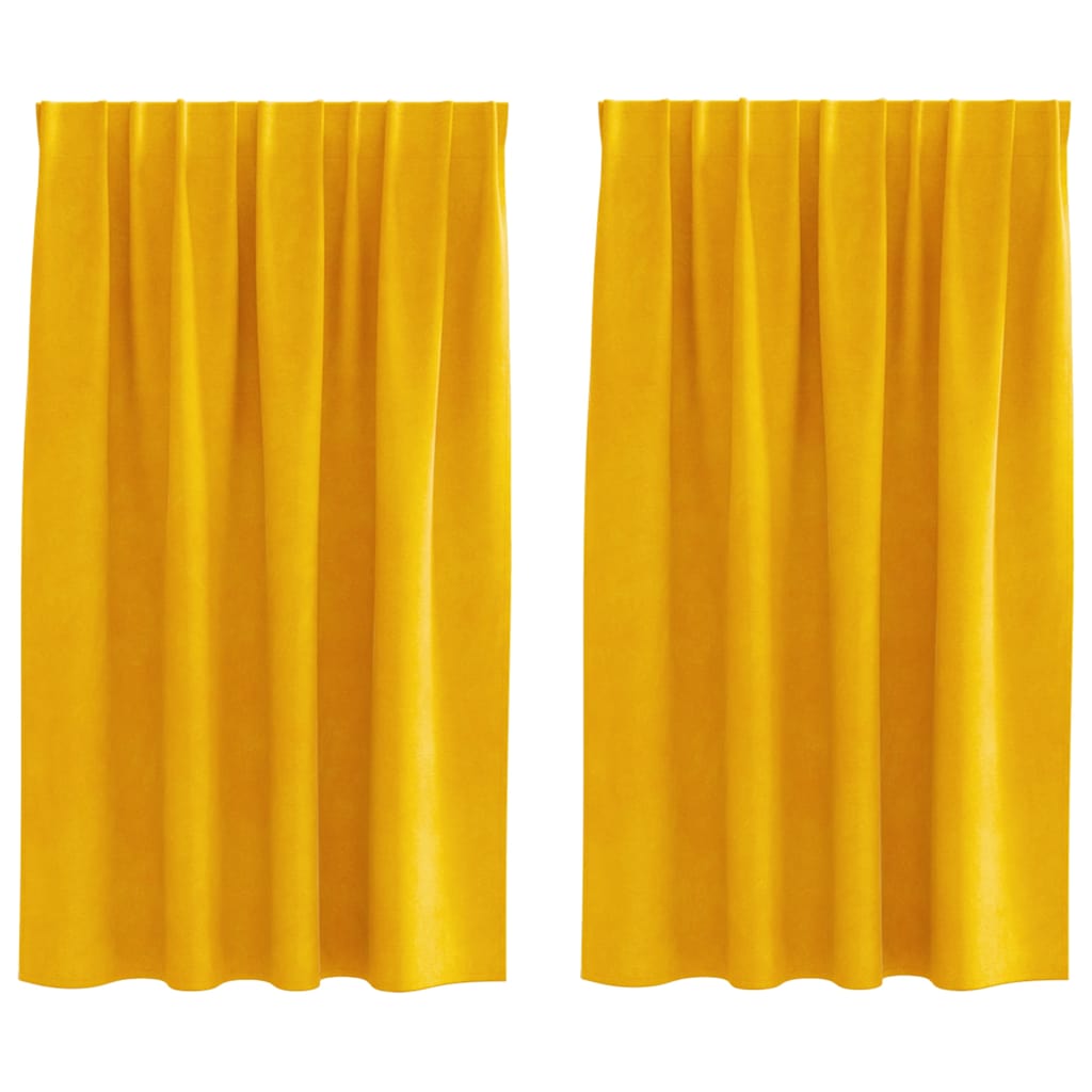 Zavjese za zamračivanje 2 pcs Žuta 140 x 140 cm Baršun