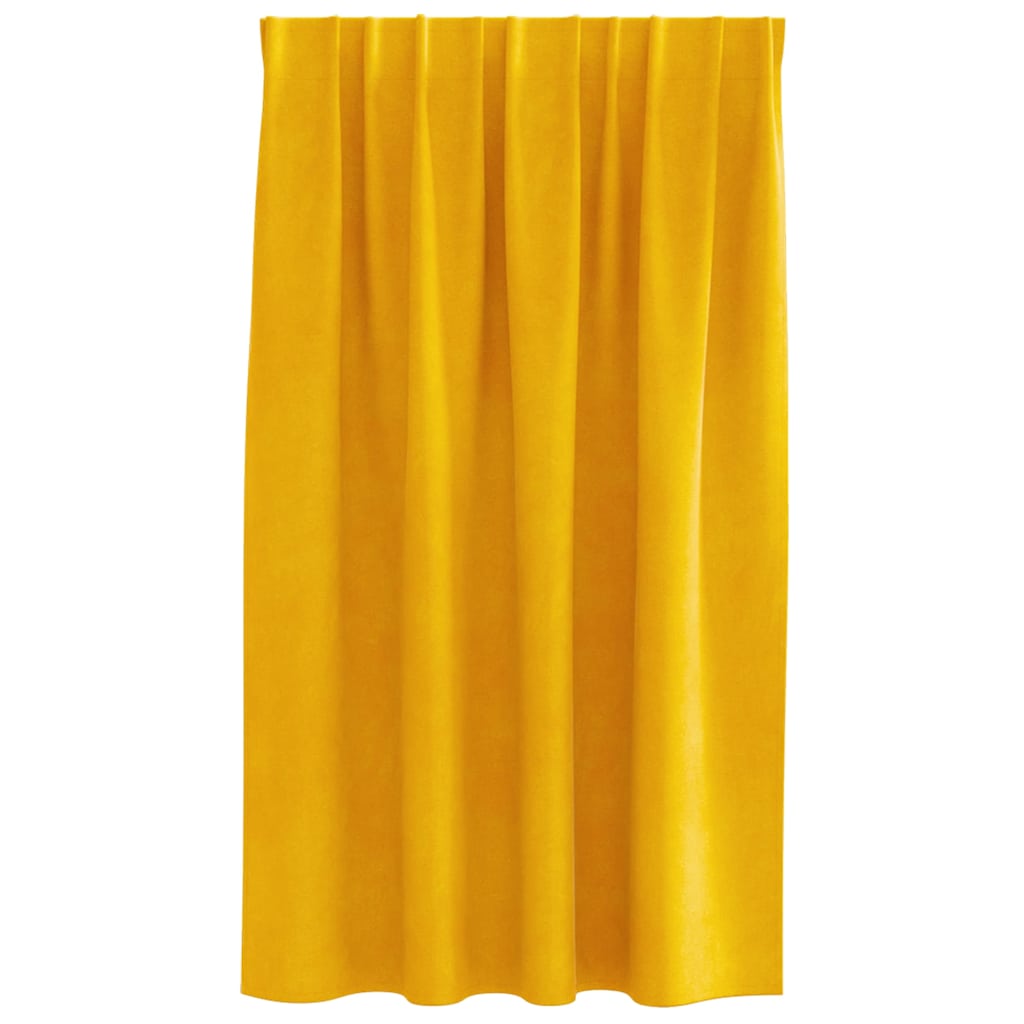Zavjese za zamračivanje 2 pcs Žuta 140 x 140 cm Baršun