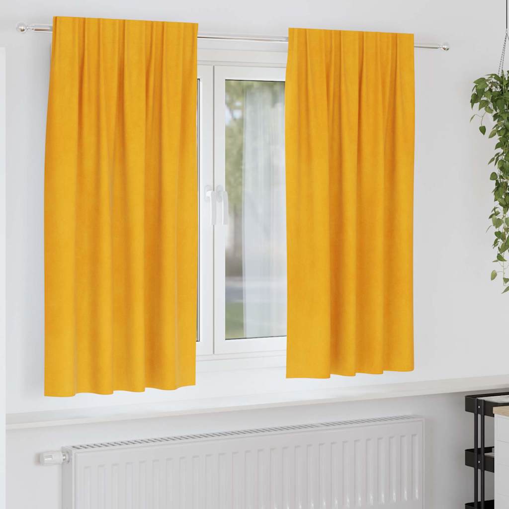 Zavjese za zamračivanje 2 pcs Žuta 140 x 175 cm Baršun
