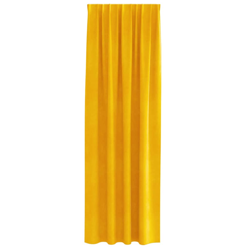 Zavjese za zamračivanje 2 pcs Žuta 140 x 260 cm Baršun