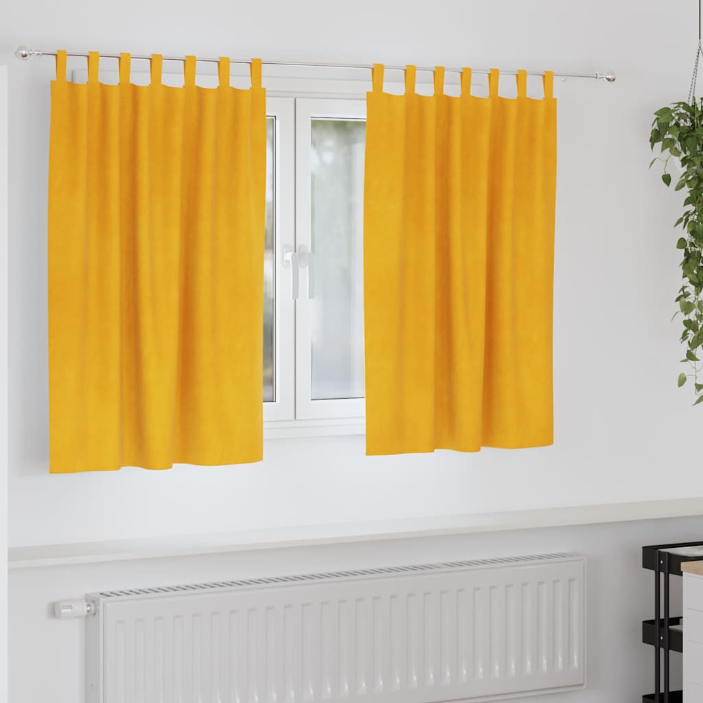 Zavjese za zamračivanje 2 pcs Žuta 140 x 140 cm Baršun