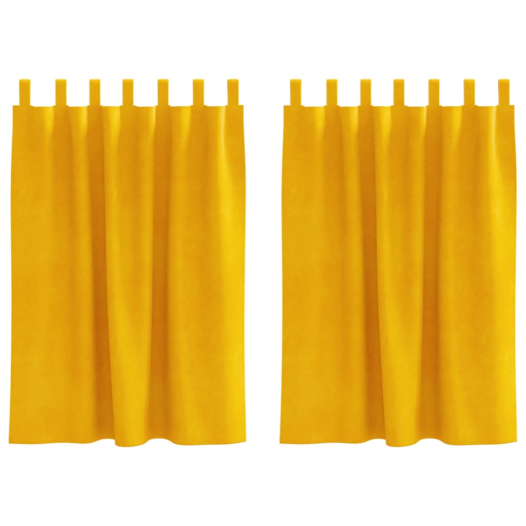 Zavjese za zamračivanje 2 pcs Žuta 140 x 140 cm Baršun