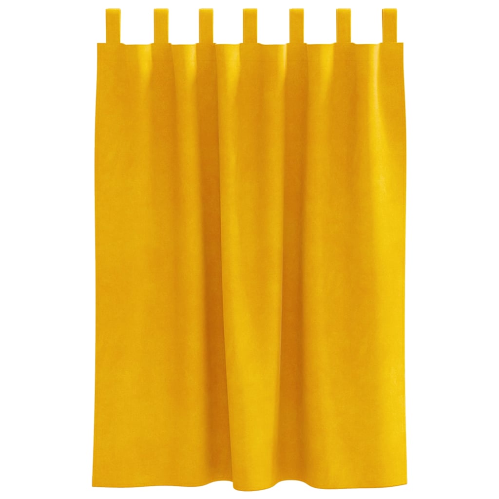 Zavjese za zamračivanje 2 pcs Žuta 140 x 140 cm Baršun