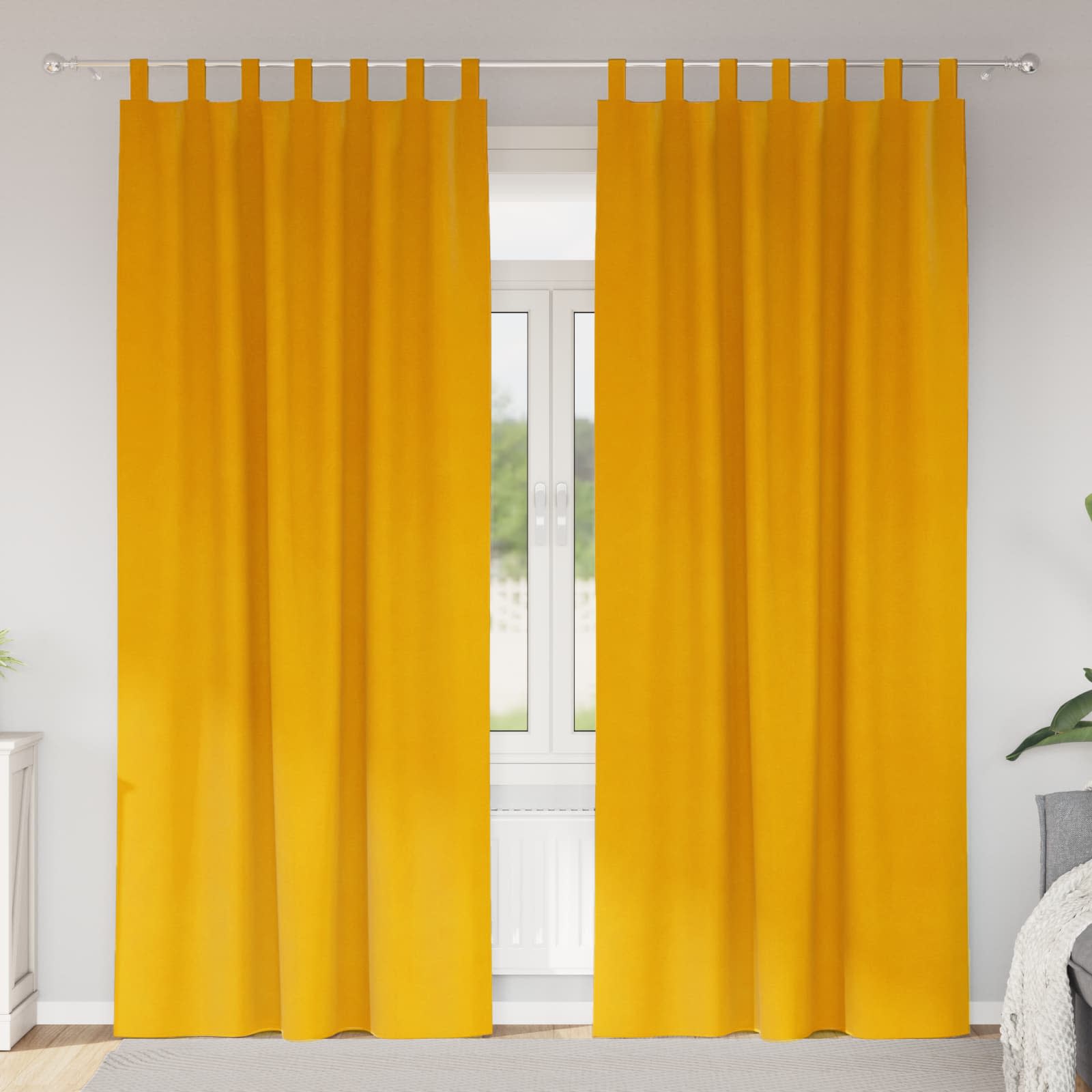 Zavjese za zamračivanje 2 pcs Žuta 140 x 225 cm Baršun