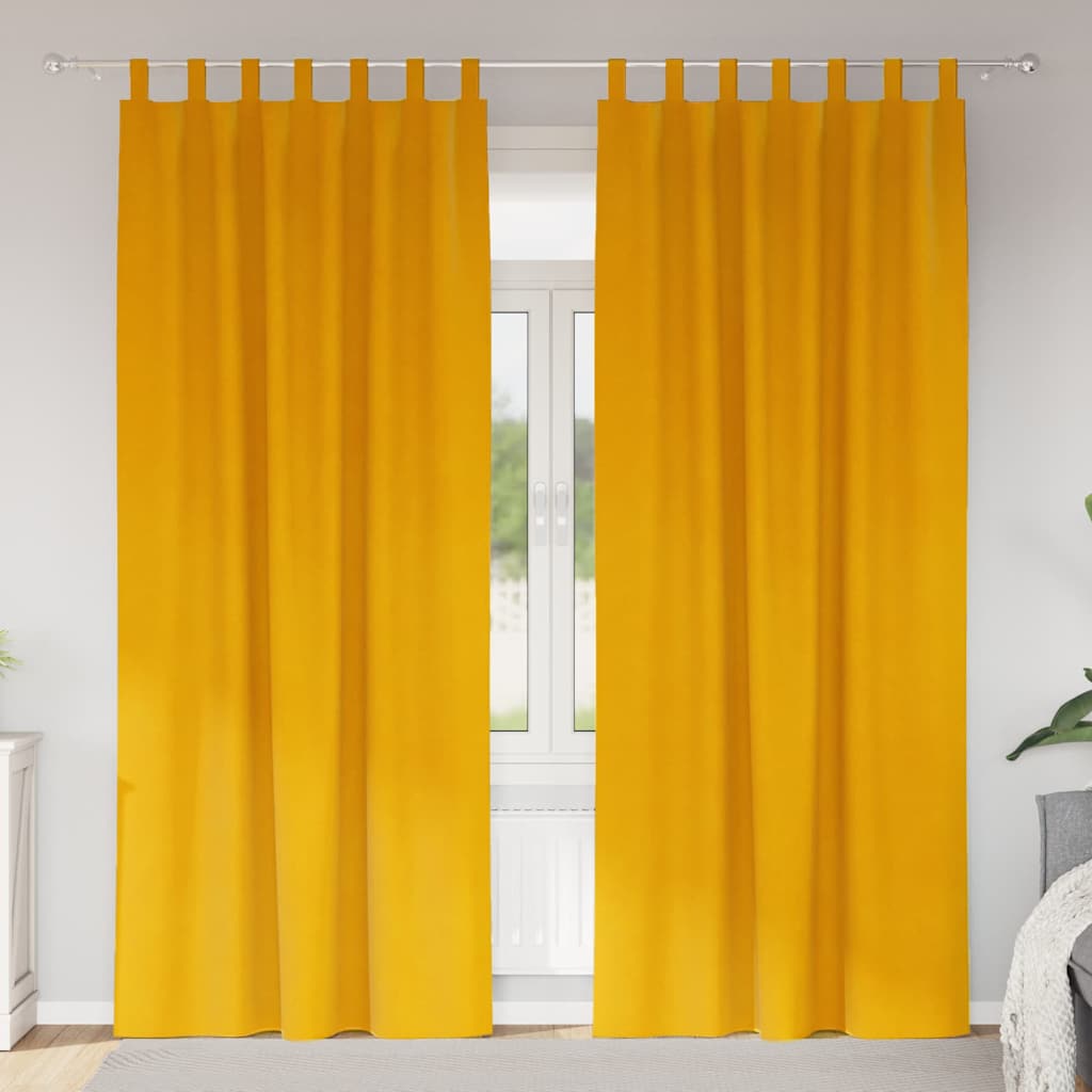Zavjese za zamračivanje 2 pcs Žuta 140 x 260 cm Baršun