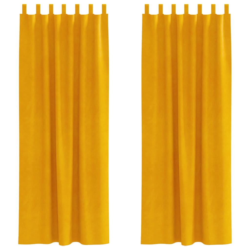 Zavjese za zamračivanje 2 pcs Žuta 140 x 260 cm Baršun