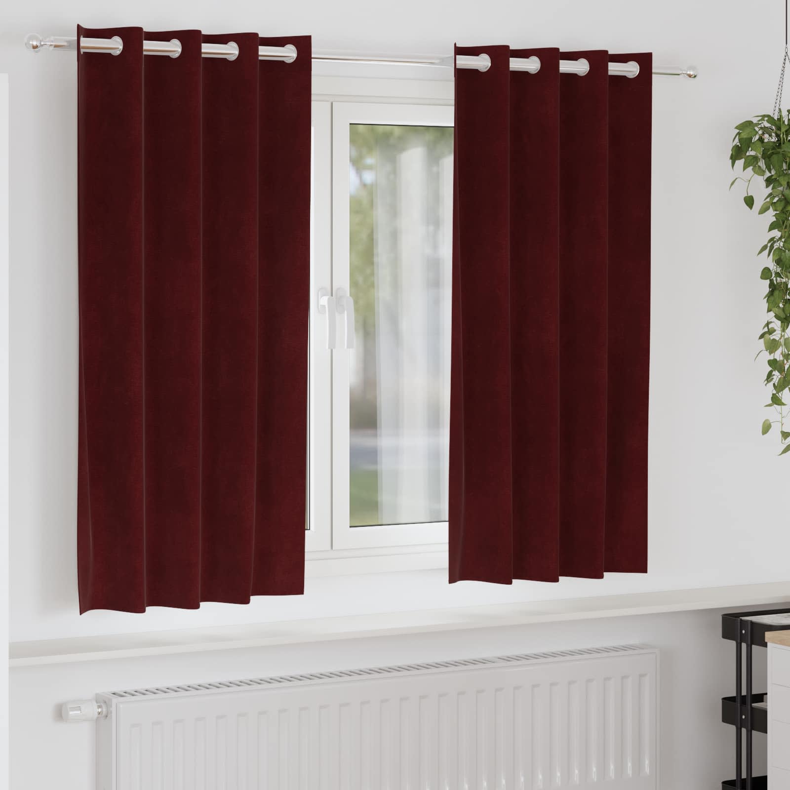 Zavjese za zamračivanje 2 pcs Vinska crvena 140 x 175 cm Baršun