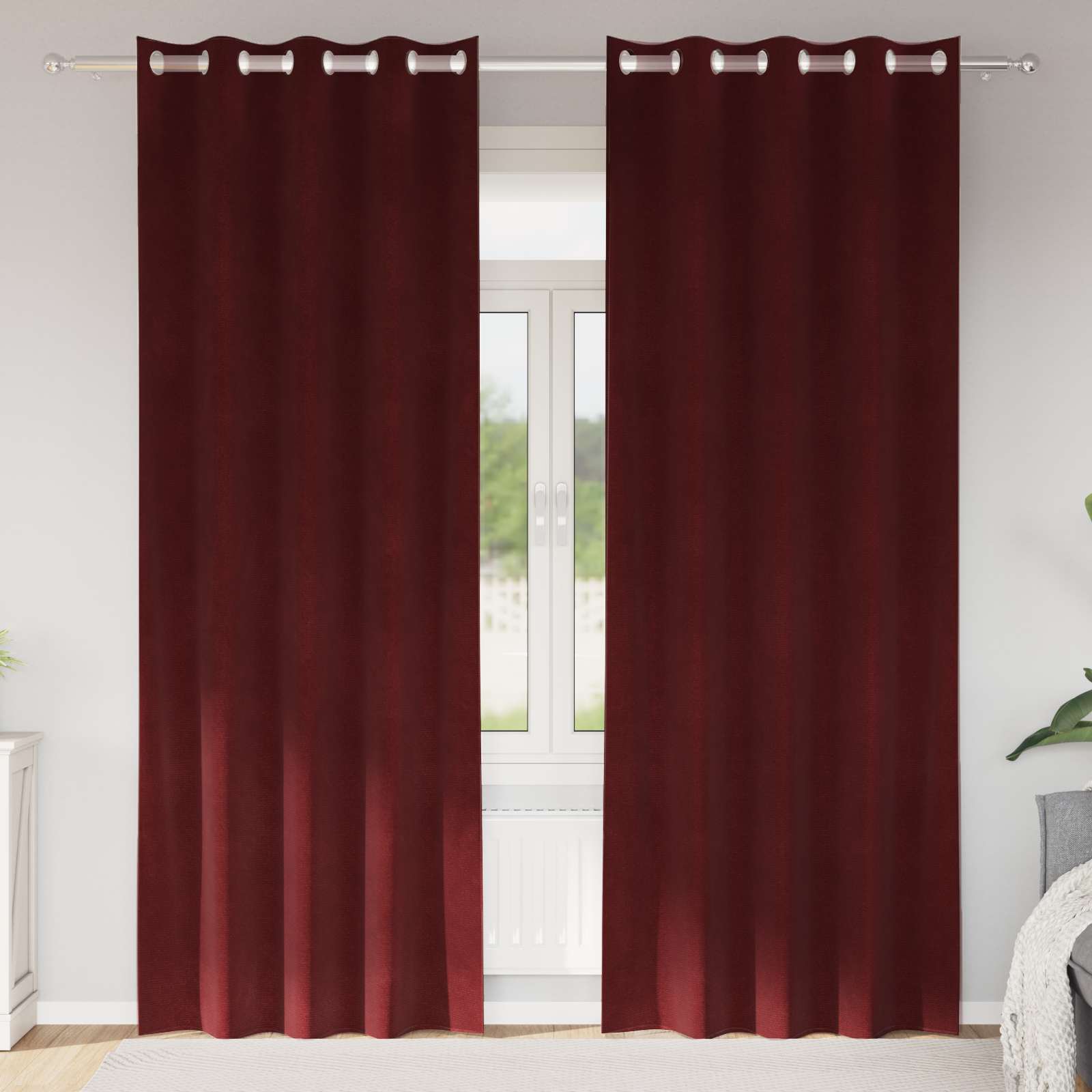 Zavjese za zamračivanje 2 pcs Vinska crvena 140 x 225 cm Baršun