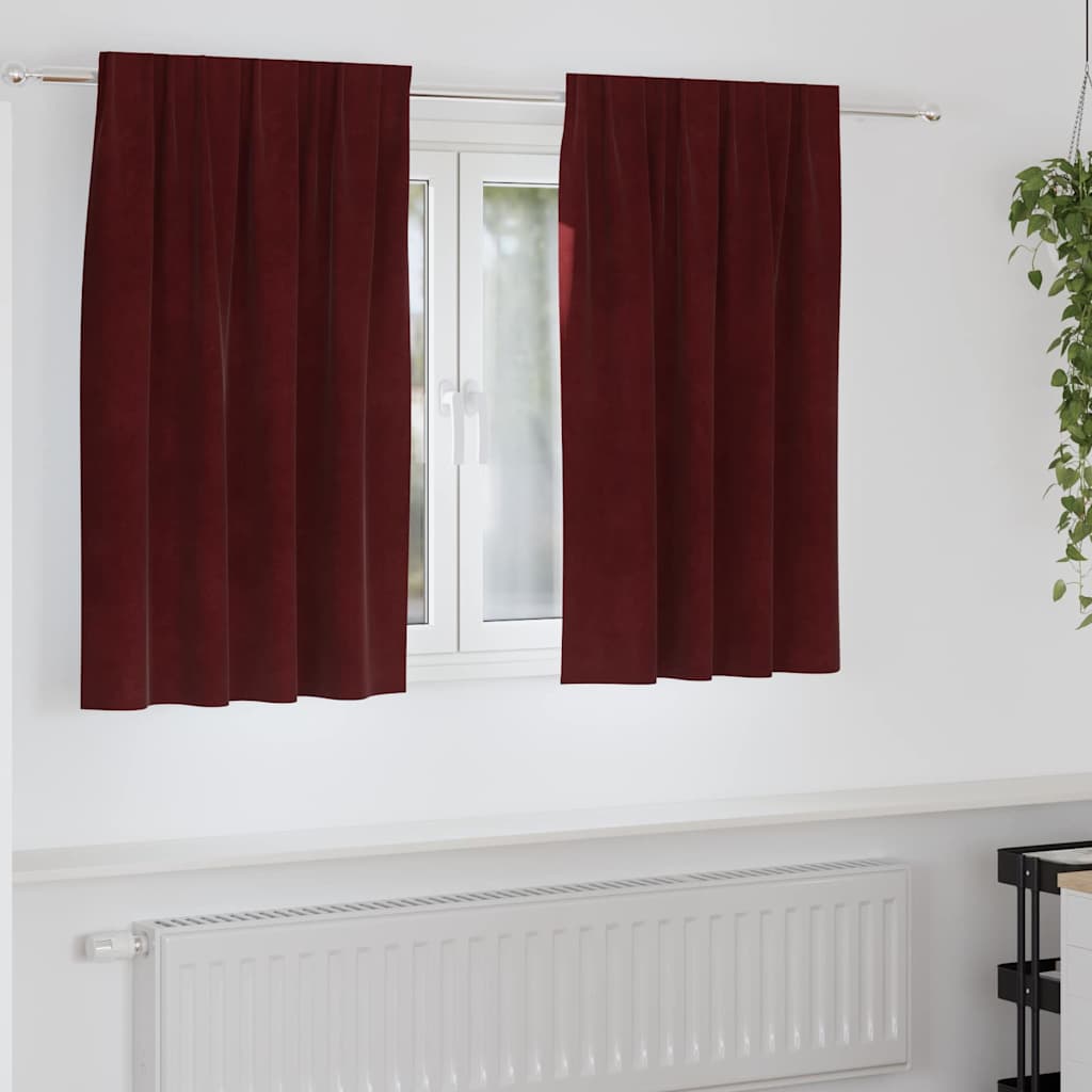 Zavjese za zamračivanje 2 pcs Vinska crvena 140 x 140 cm Baršun