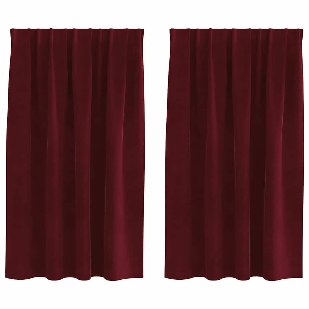 Zavjese za zamračivanje 2 pcs Vinska crvena 140 x 140 cm Baršun