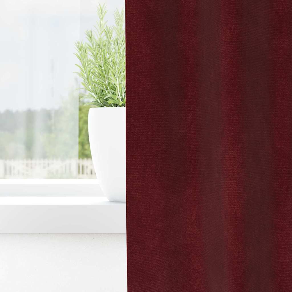 Zavjese za zamračivanje 2 pcs Vinska crvena 140 x 245 cm Baršun