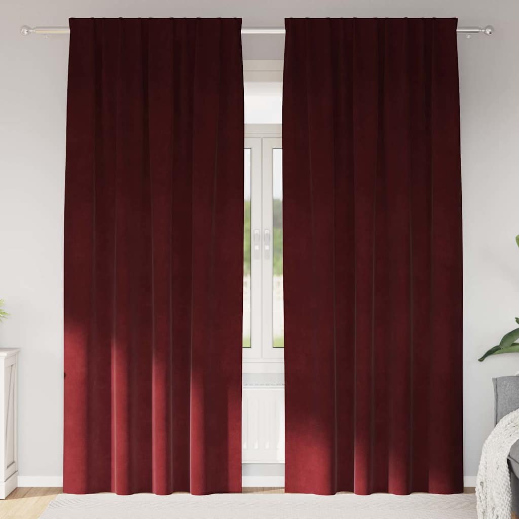 Zavjese za zamračivanje 2 pcs Vinska crvena 140 x 245 cm Baršun