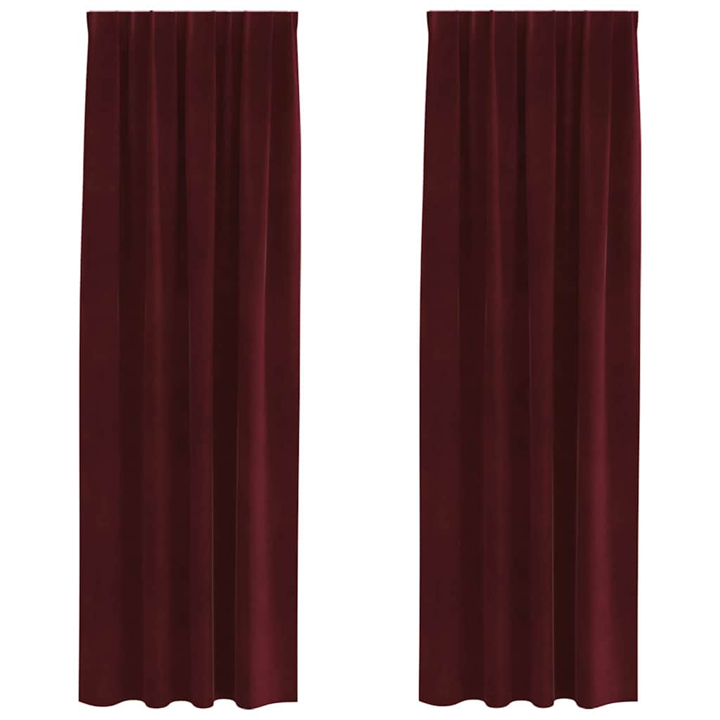 Zavjese za zamračivanje 2 pcs Vinska crvena 140 x 245 cm Baršun