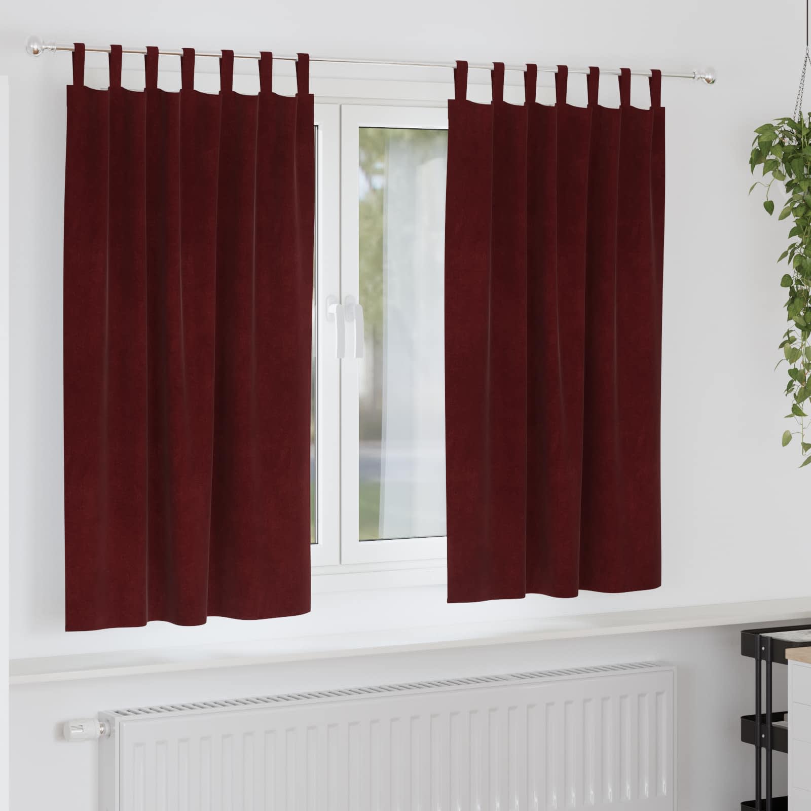 Zavjese za zamračivanje 2 pcs Vinska crvena 140 x 175 cm Baršun
