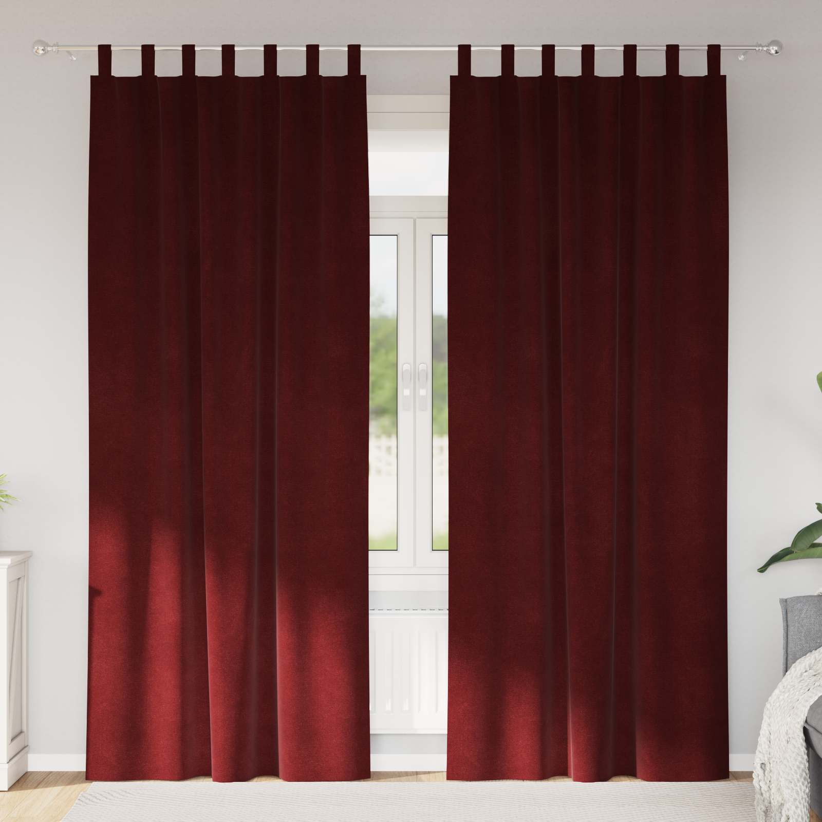 Zavjese za zamračivanje 2 pcs Vinska crvena 140 x 225 cm Baršun