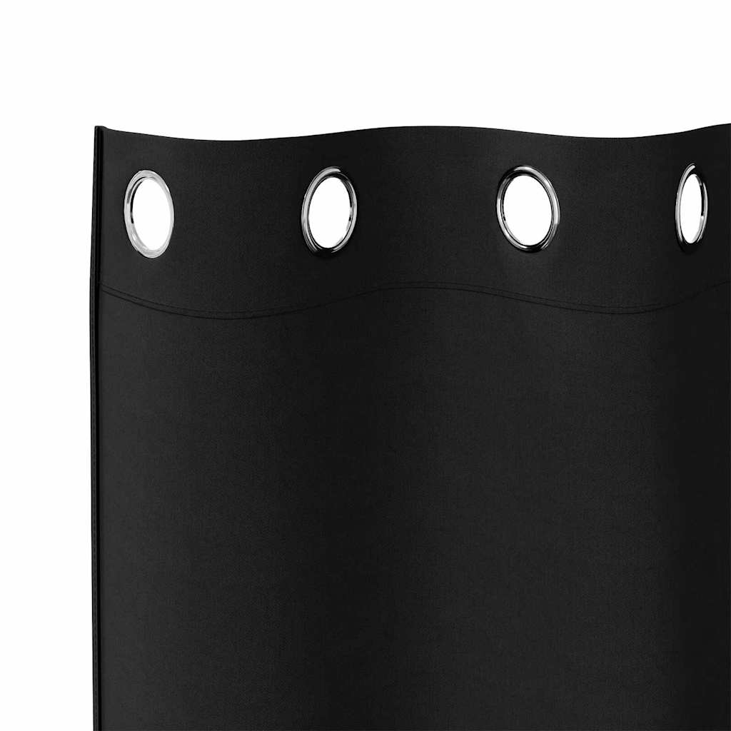 Zavjese za blackout s prstenovima 2 pcs Crna 140 x 140 cm