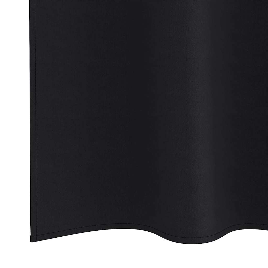 Zavjese za blackout s prstenovima 2 pcs Crna 140 x 140 cm
