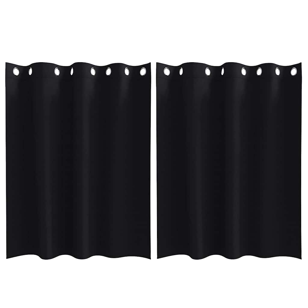 Zavjese za blackout s prstenovima 2 pcs Crna 140 x 140 cm