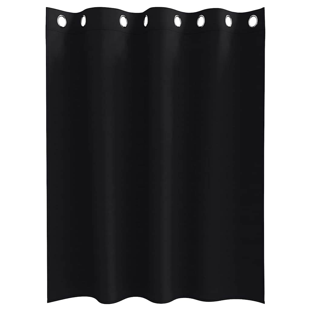 Zavjese za blackout s prstenovima 2 pcs Crna 140 x 140 cm