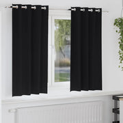 Zavjese za blackout s prstenovima 2 pcs Crna 175 x 140 cm