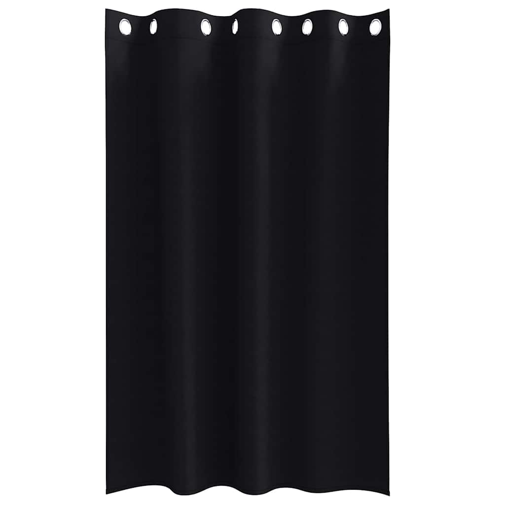 Zavjese za blackout s prstenovima 2 pcs Crna 175 x 140 cm