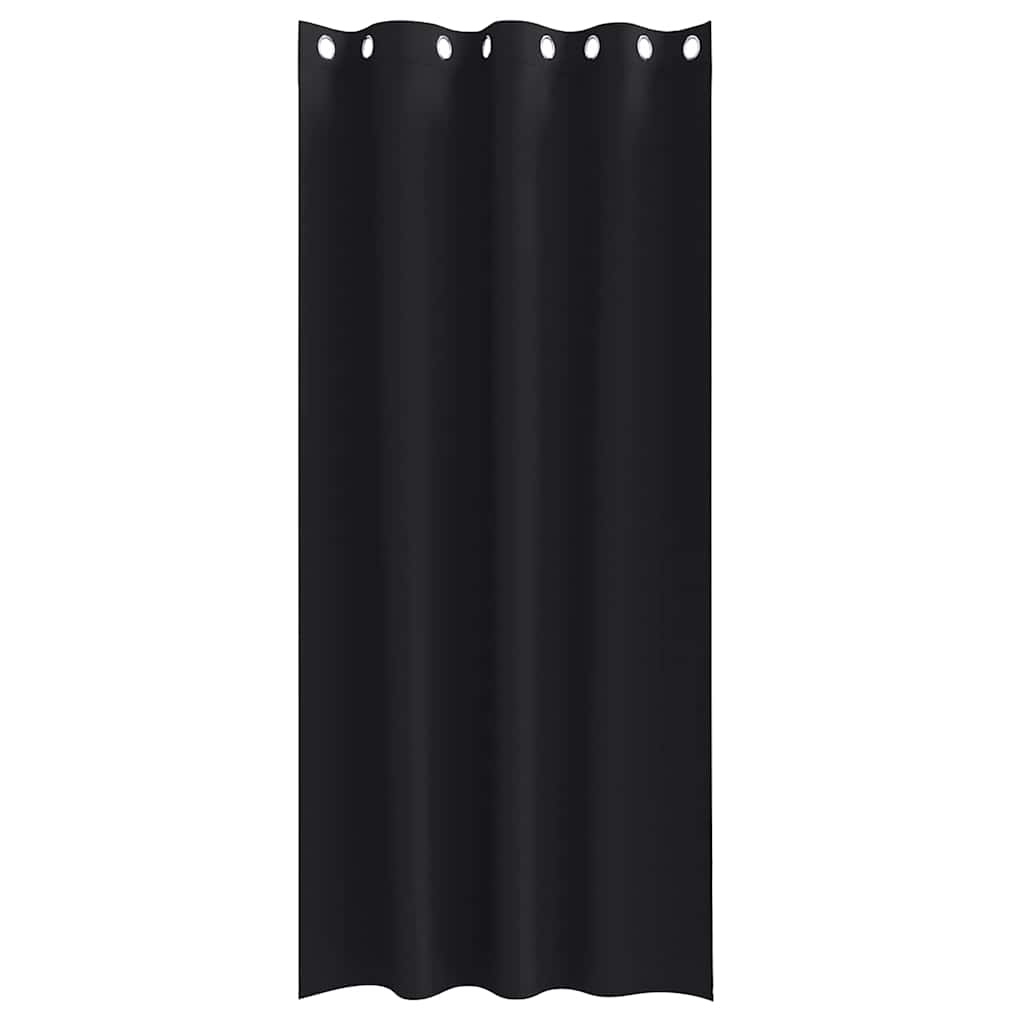 Zavjese za blackout s prstenovima 2 pcs Crna 245 x 140 cm