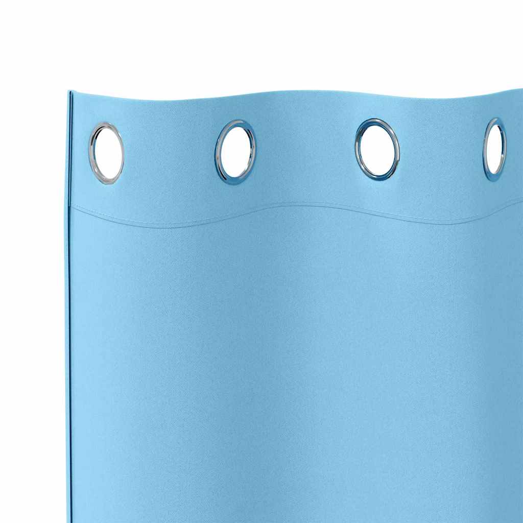 Zavjese za blackout s prstenovima 2 pcs Svijetloplava