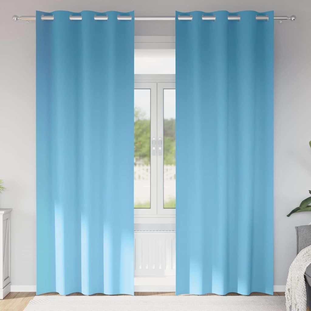 Zavjese za blackout s prstenovima 2 pcs Svijetloplava