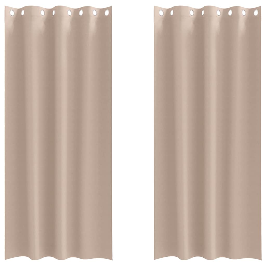 Zavjese za blackout s prstenovima 2 pcs Sivo-smeđa 245 x 140 cm