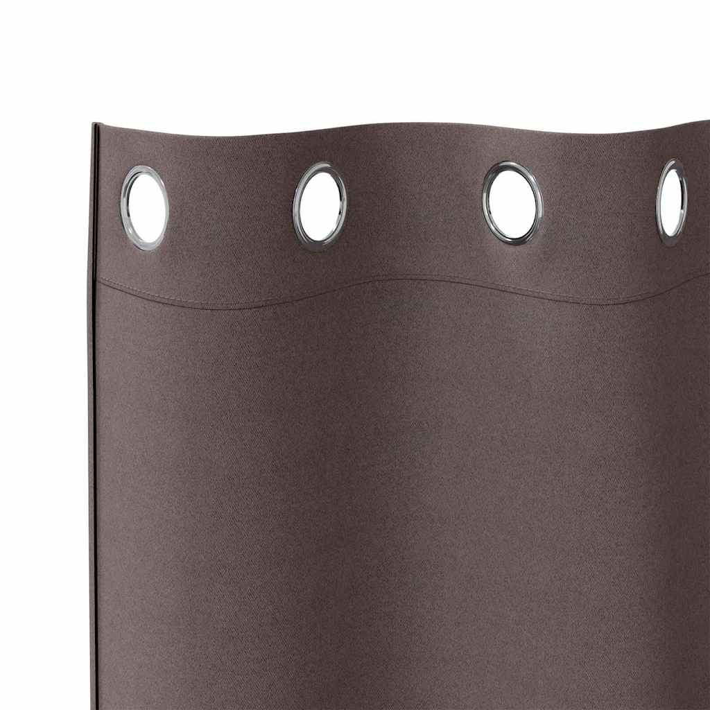 Zavjese za blackout s prstenovima 2 pcs Tamno smeđa