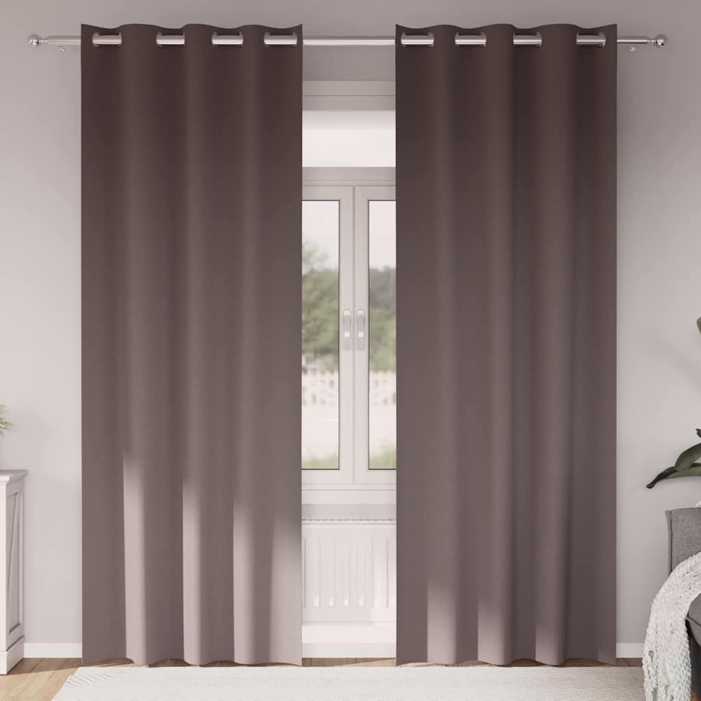 Zavjese za blackout s prstenovima 2 pcs Tamno smeđa