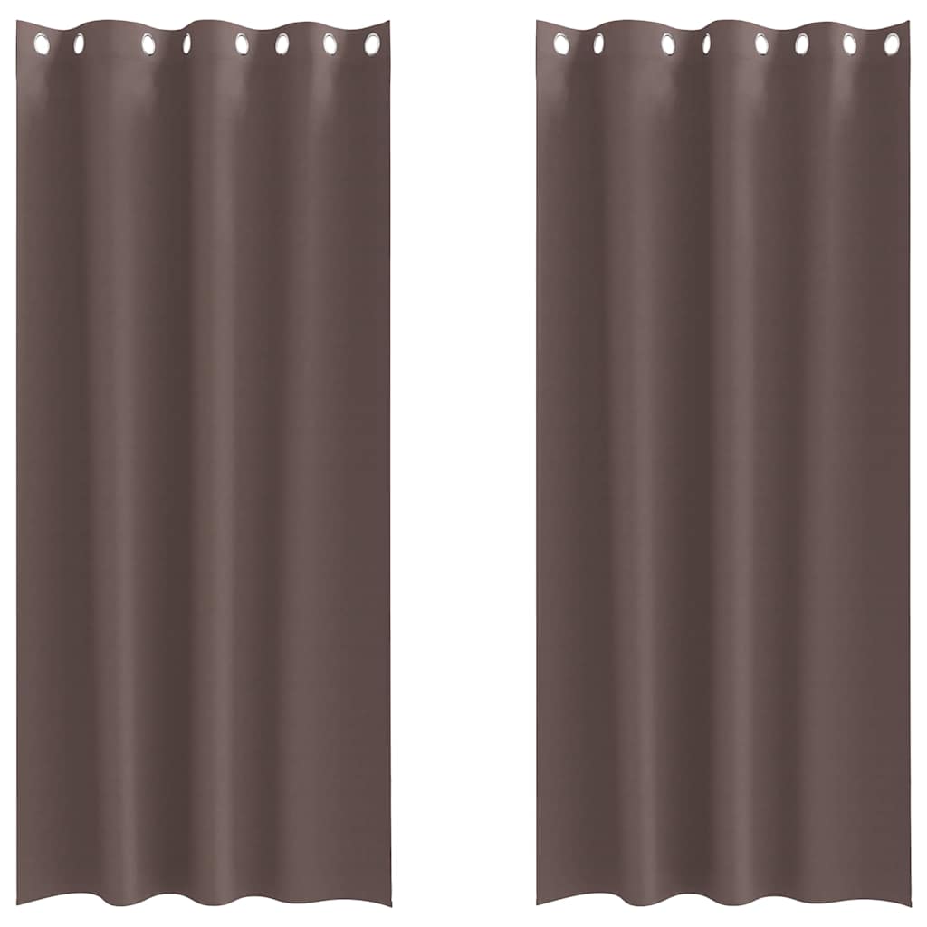 Zavjese za blackout s prstenovima 2 pcs Tamno smeđa