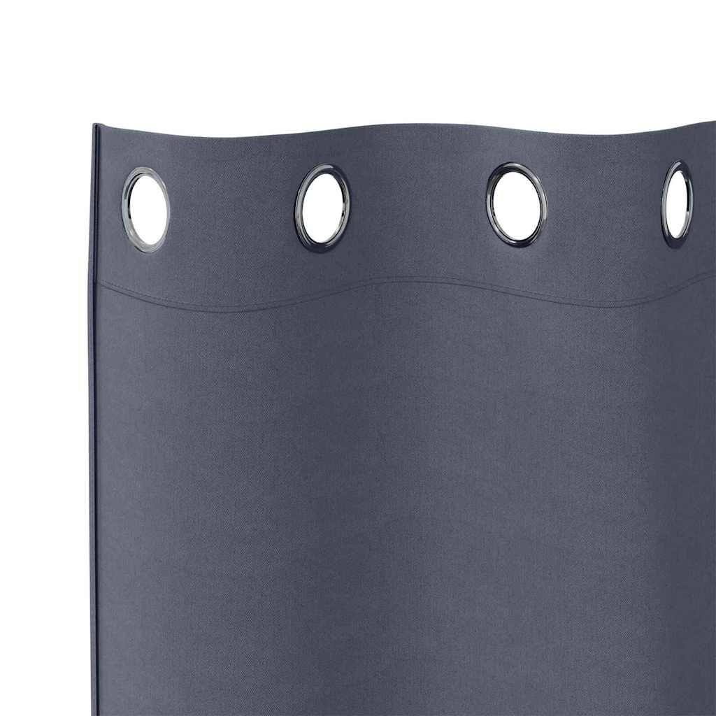 Zavjese za blackout s prstenovima 2 pcs Antracit 140 x 140 cm