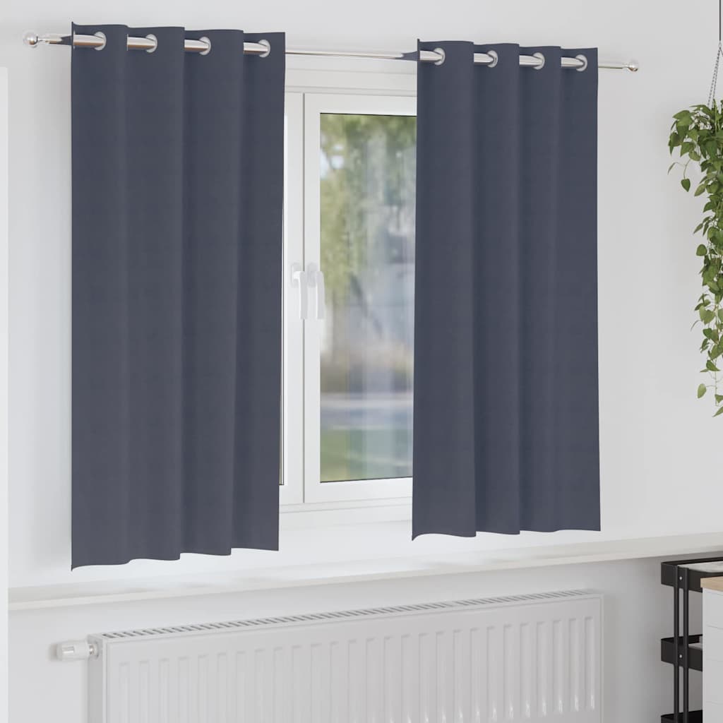 Zavjese za blackout s prstenovima 2 pcs Antracit 175 x 140 cm