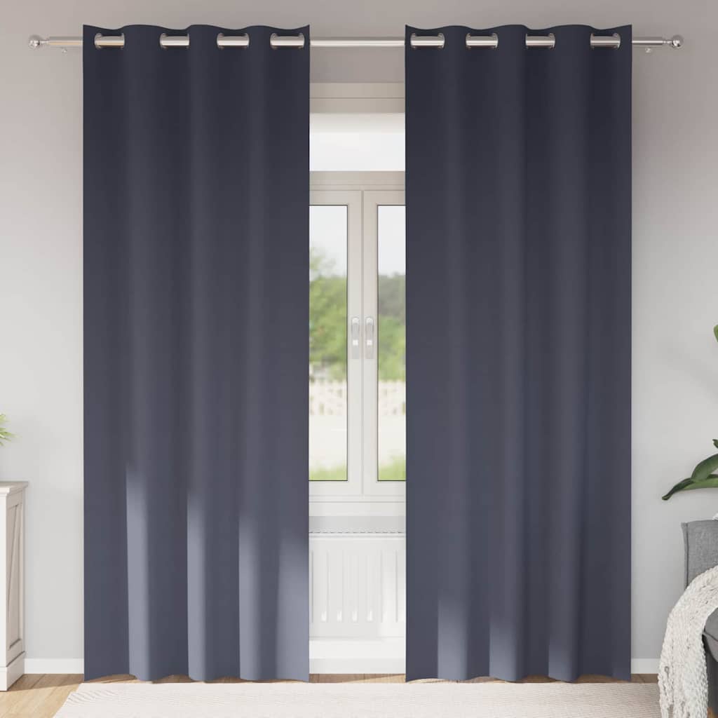 Zavjese za blackout s prstenovima 2 pcs Antracit 225 x 140 cm