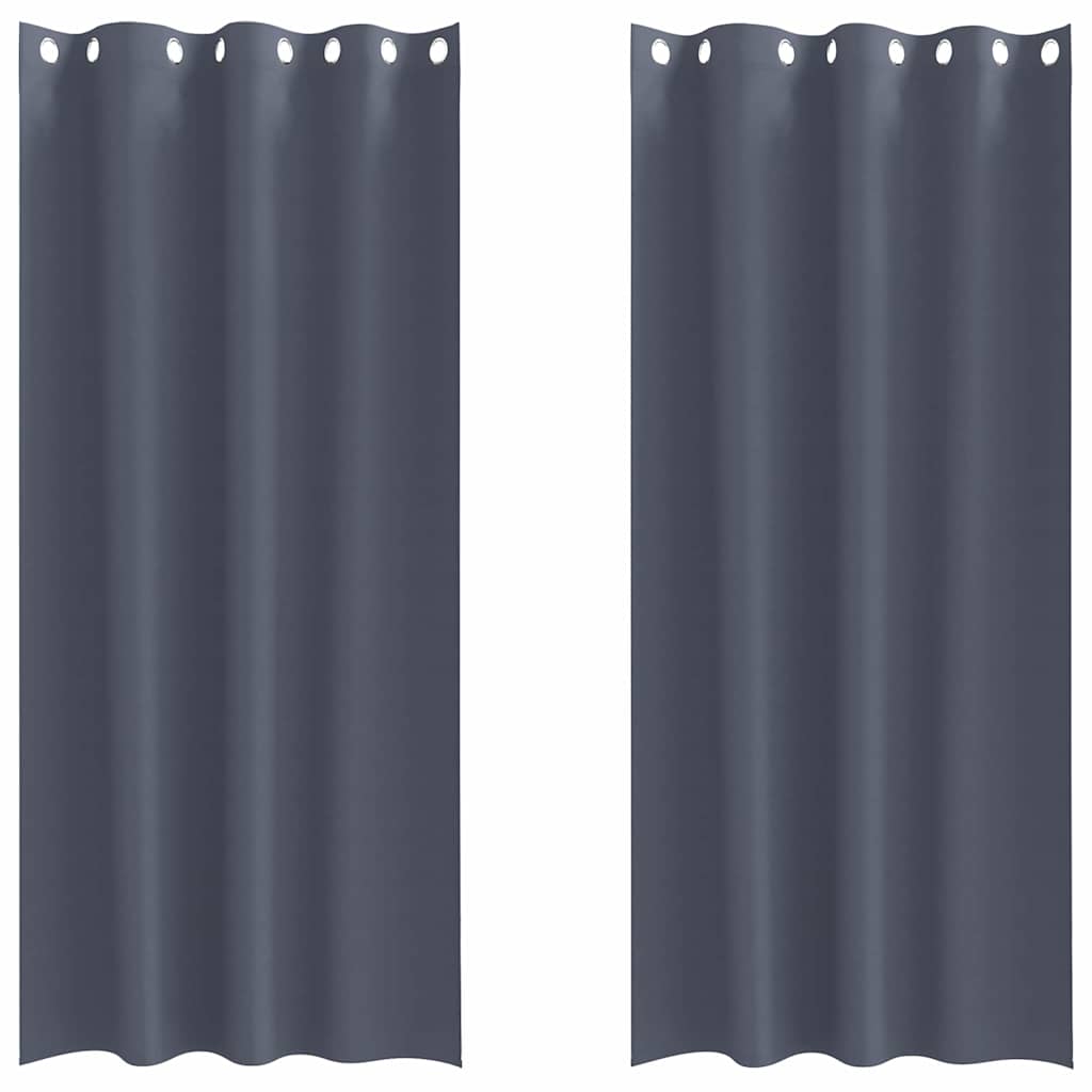 Zavjese za blackout s prstenovima 2 pcs Antracit 260 x 140 cm