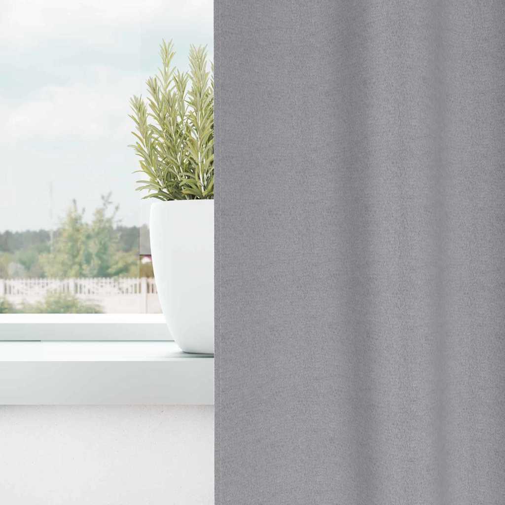 Zavjese za blackout s prstenovima 2 pcs Svijetlo siva