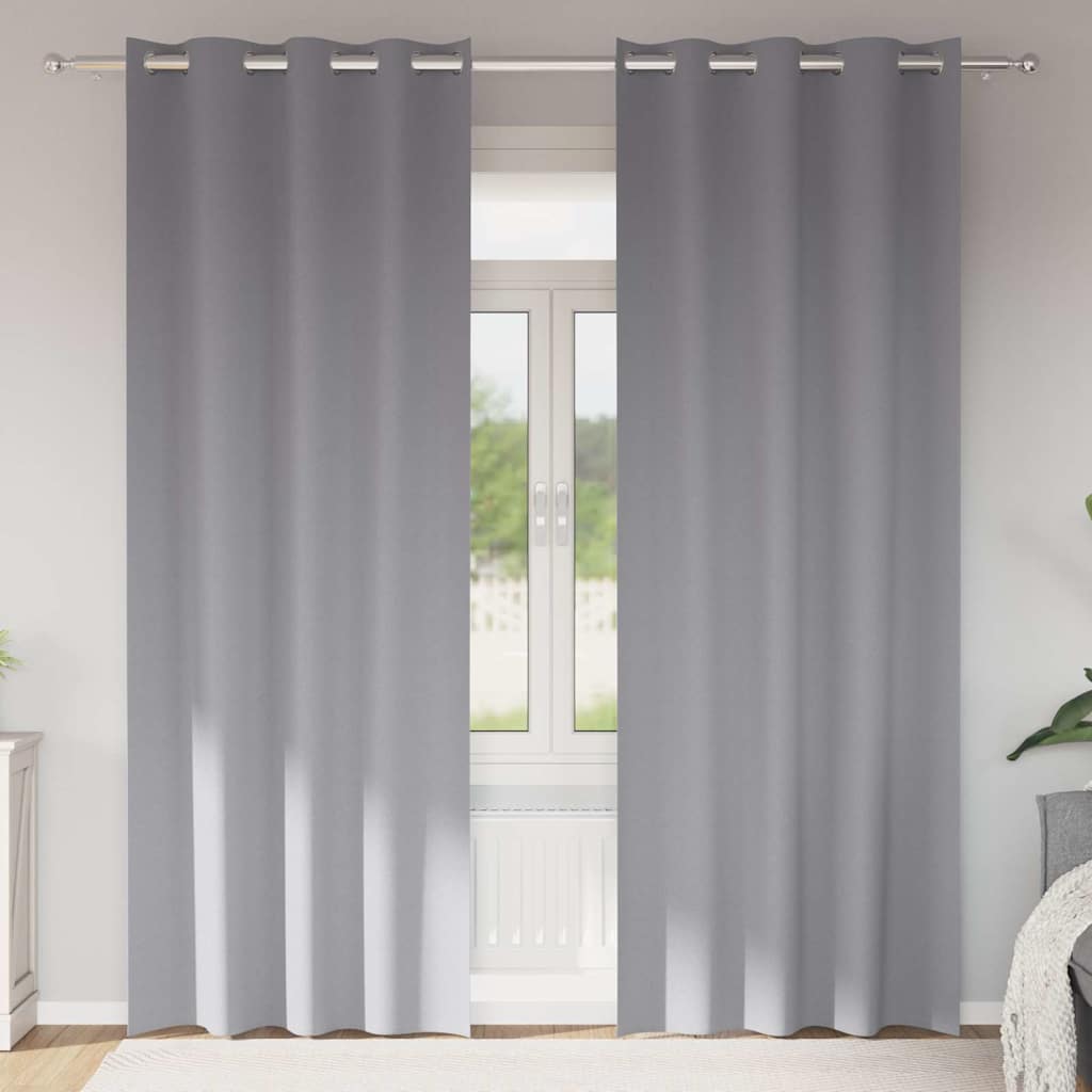 Zavjese za blackout s prstenovima 2 pcs Svijetlo siva