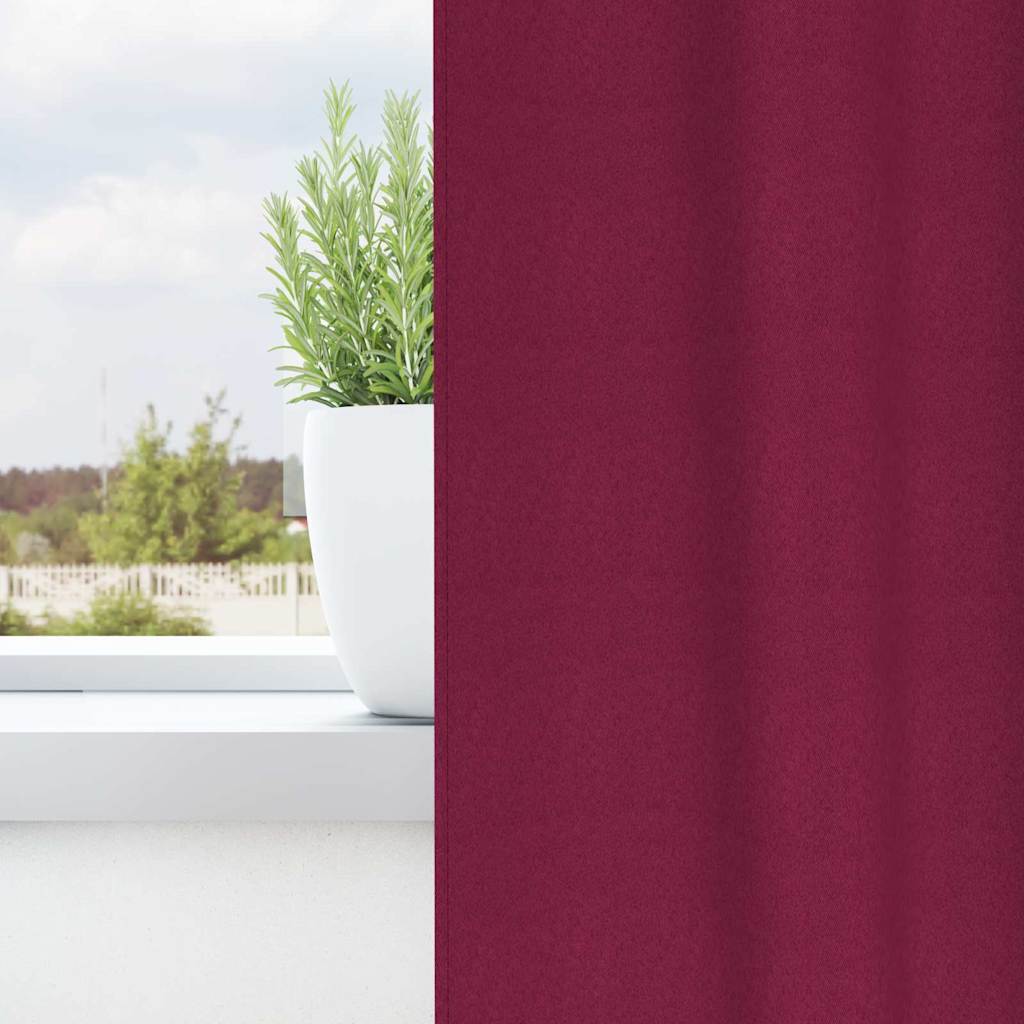 Zavjese za blackout s prstenovima 2 pcs Vinska crvena