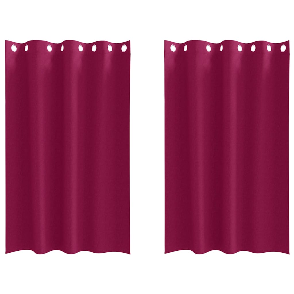 Zavjese za blackout s prstenovima 2 pcs Vinska crvena