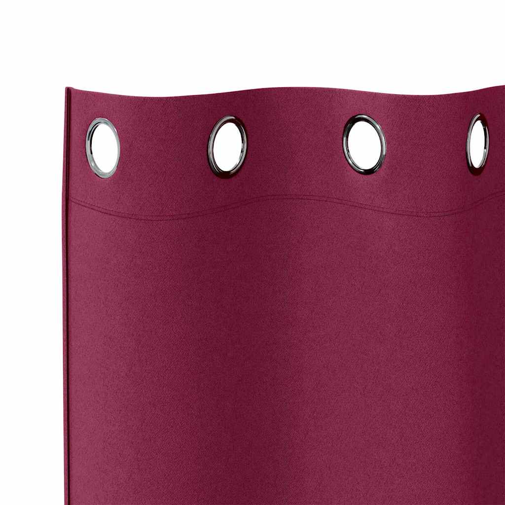 Zavjese za blackout s prstenovima 2 pcs Vinska crvena