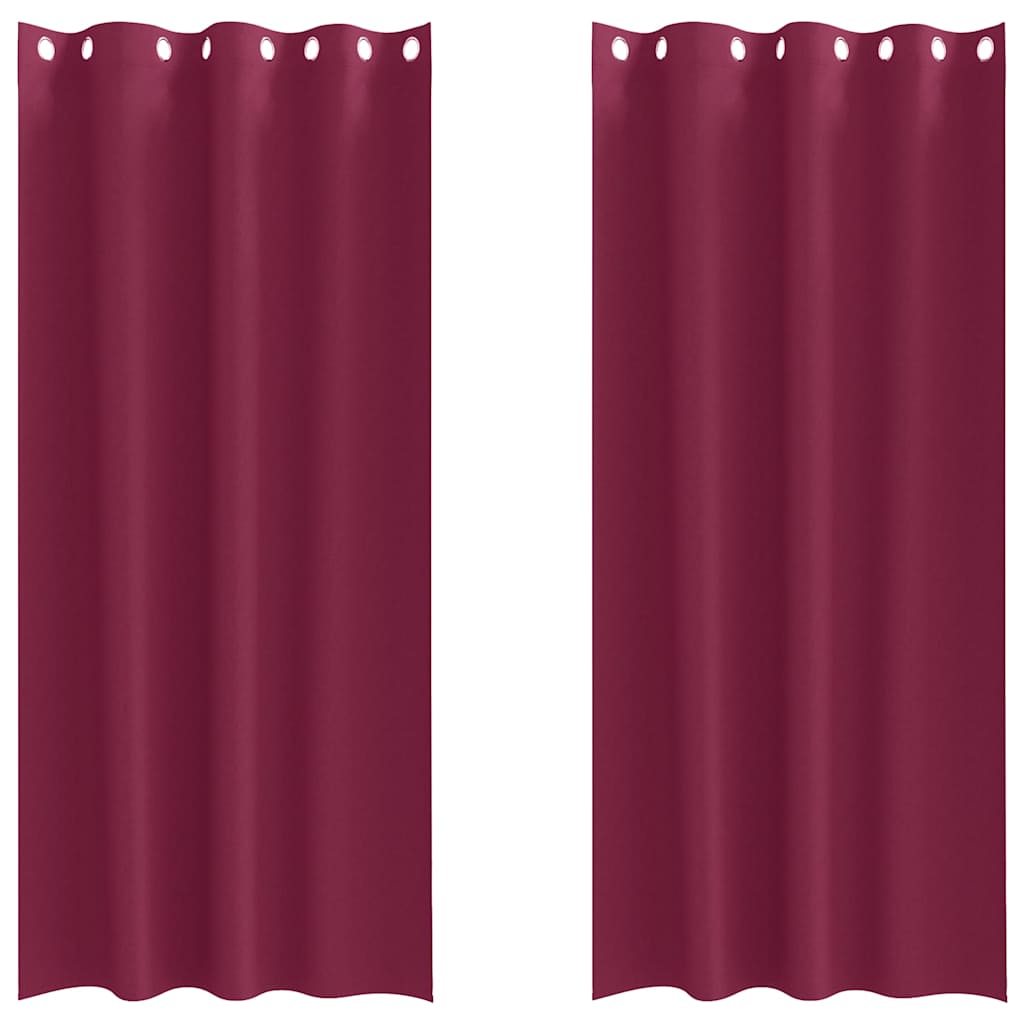 Zavjese za blackout s prstenovima 2 pcs Vinska crvena