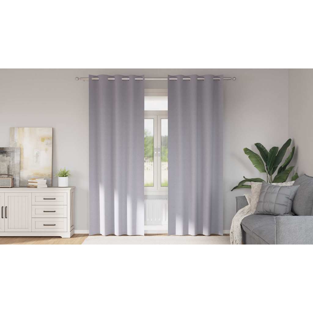 Zavjese za blackout s prstenovima 2 pcs Metalna Siva