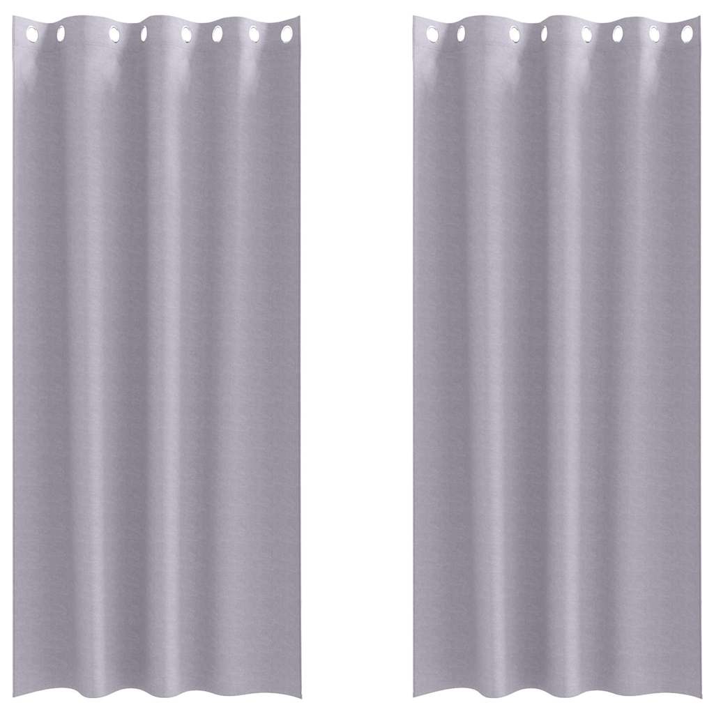 Zavjese za blackout s prstenovima 2 pcs Metalna Siva