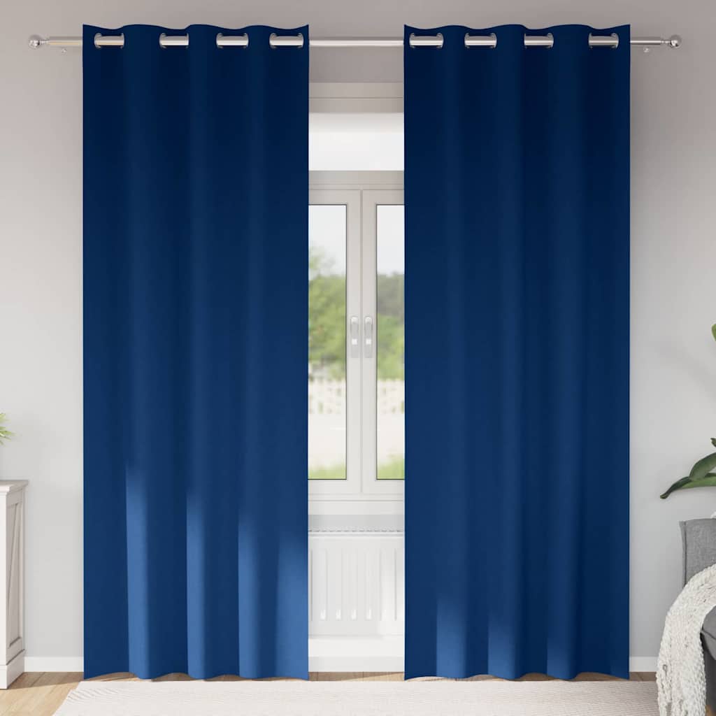 Zavjese za blackout s prstenovima 2 pcs Tamno plava