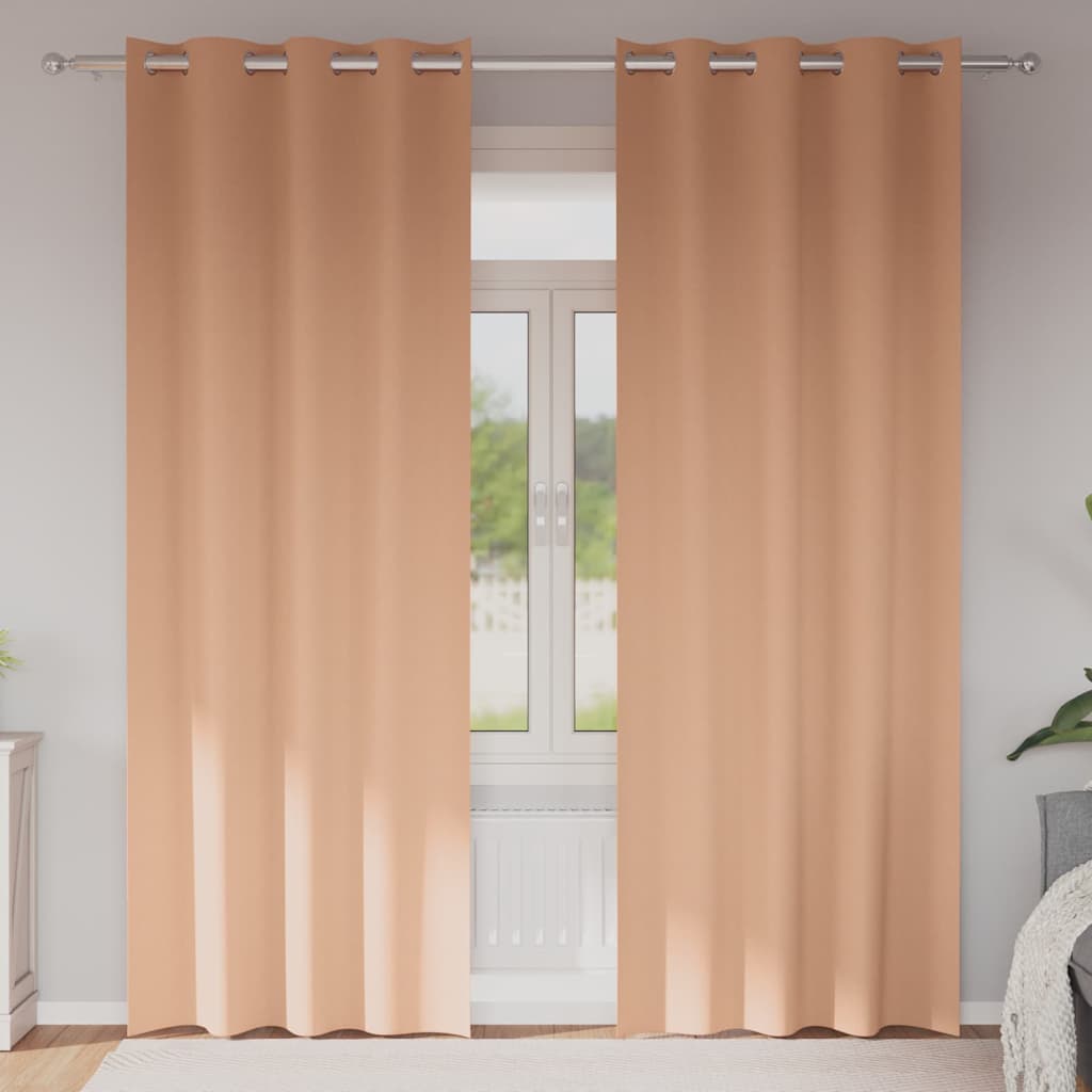 Zavjese za blackout s prstenovima 2 pcs Svijetlosmeđa