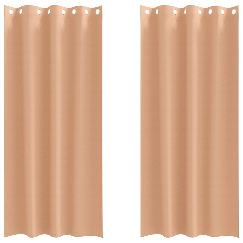 Zavjese za blackout s prstenovima 2 pcs Svijetlosmeđa