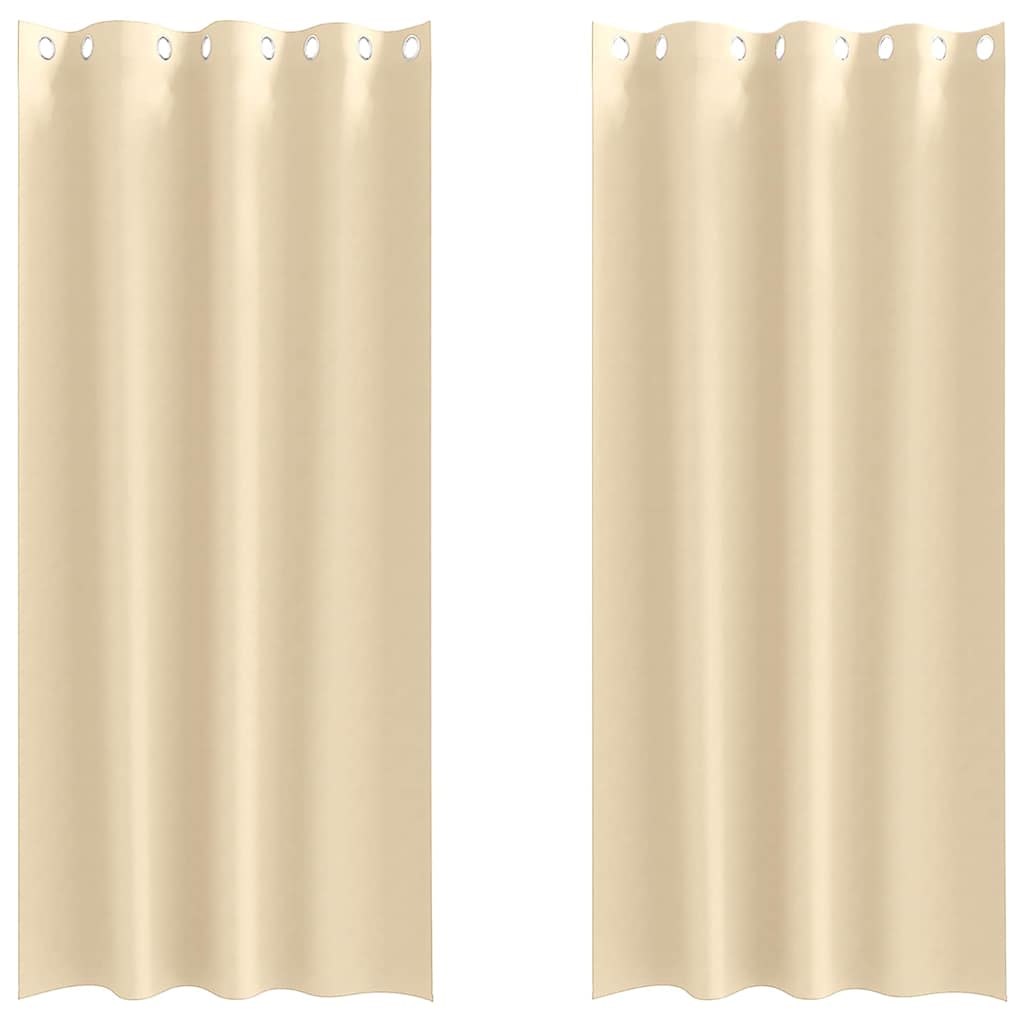Zavjese za blackout s prstenovima 2 pcs Krema 245 x 140 cm